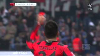 Tzavellas 73m Tor 120311 Schalke 04  Eintracht Frankfurt HD [upl. by Aynav]