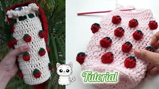 😍🍓 Aesthetic Crochet Tutorial  Bolsa puntada Fresas [upl. by Jdavie]