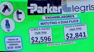 PARKER  SOLICITA PERSONAL EN TIJUANA [upl. by Elbag659]