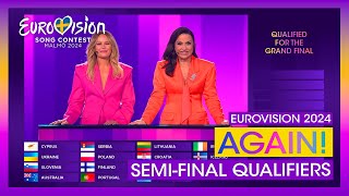 Eurovision 2024 Again 🇸🇪 SemiFinal 1 amp 2 Qualifiers Announcement [upl. by Aneeres70]