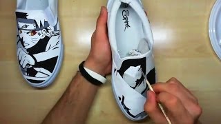 quotNaruto vs Sasukequot Custom Painted Shoes  Simone Manenti [upl. by Day695]