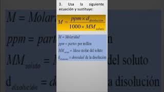 Convierte de ppm a molaridad en dos pasos ejerciciosdequímica [upl. by Akenna]