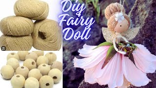 Diy flower fairy doll Easy doll making video wooden beads doll making kabis Miniature kitchen [upl. by Ailecra22]