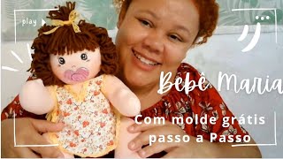 Boneca de pano bebê Maria com molde grátis passo a Passo bonecadepanocommoldegratis boneca [upl. by Harlan77]