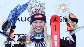 Mikaela Shiffrin soars to incredible 95th World Cup title in smooth slalom performance  NBC Sports [upl. by Garrard]