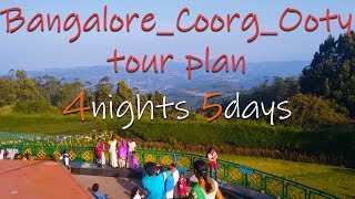 Bangalore Ooty Tour Plan  Bangalore Ooty Tour Including Coorg [upl. by Enael]