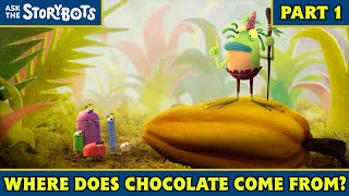 Where Does Chocolate Come From Part 110  Ask the StoryBots [upl. by Aelc]