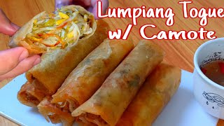 LUMPIANG TOGUE SA KAMOTE RECIPE  FILIPINO FOOD GIEFEL [upl. by Hamehseer]