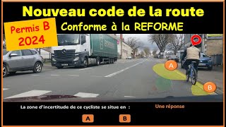 TEST Nouveau code de la route 2024 conforme à la nouvelle réforme GRATUIT n° 78 [upl. by Ellah]