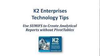 Use SUMIFS to Create Analytical Reports without PivotTables [upl. by Silvano]