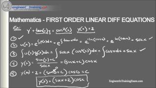 First Order Linear Differential Equations  Fundamentals of Engineering FE EIT Exam Review [upl. by Einnor]