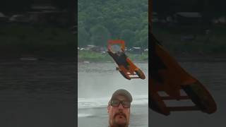 Hydroplane does backflip and lands it boat racing [upl. by Anileva]