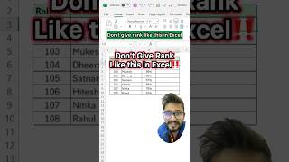 Dont Give Rank in Excel‼️Instead Use Amazing Function exceltricks exceltips excel shorts [upl. by Guillema]