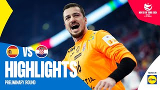 Historic win for Croatia  Spain vs Croatia  Highlights  Mens EHF EURO 2024 [upl. by Anwat]