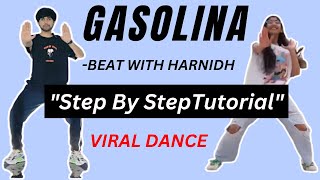 Gasolina Viral Mirrored Dance Tutorial  Beat With Harnidh  Step By Step dancetutorial [upl. by Ycram609]