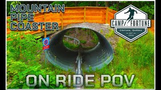 Mountain Pipe Coaster On Ride POV  Camp Fortune  Parc Gatineau Quebec [upl. by Gies]