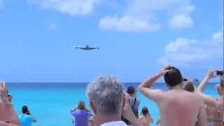 Amazing Landing at Princess Juliana Airport St Maarten KLM ASIA [upl. by Iives]