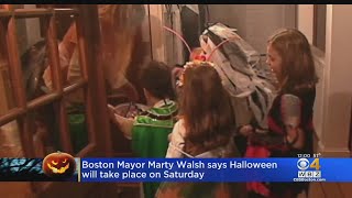 Halloween TrickOrTreating Is On In Boston But With Precautions [upl. by Dulci]