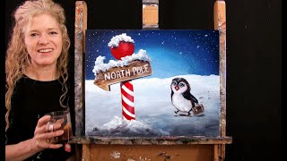 Learn How to Paint quotHEADING NORTHquot with Acrylic  Paint and Sip at Home  Fun Step by Step Tutorial [upl. by Naji]