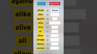 Opposite words02 Opppsitewords learnenglish [upl. by Nnoj]