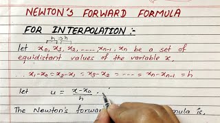 Newtons forward formula for interpolation  Numerical methods [upl. by Caplan]