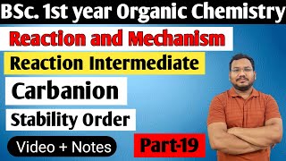 Stability of carbanion  Reaction Intermediate  BSc 1st semester [upl. by Livy]