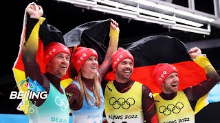 Germany completes luge gold medal SWEEP with team relay win  Winter Olympics 2022  NBC SPorts [upl. by Isaacson148]