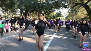 Jeanerette Senior High quotPurple Marching Machinequot Band  Bayou Mardi Gras Parade 2024 New Iberia LA [upl. by Tamar]