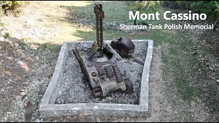 Sherman Tank  Polish 4th Scorpion Armoured Regiment memorial at Monte Cassino [upl. by Fortunio]