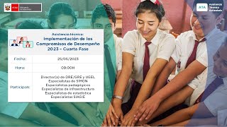 Asistencia técnica Implementación de los Compromisos de Desempeño 2023 – Cuarta Fase [upl. by Einnahpets]