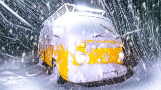 Surviving a Snowstorm in a Van  Van Camping in Heavy Snow Short Version [upl. by Astri]