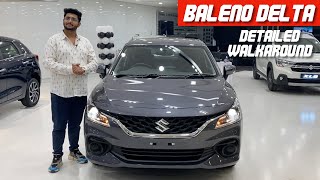 Baleno Delta 2023  Detailed Walkaround with On Road Price  Team Car Delight [upl. by Mafalda]