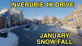 Inverurie 4K Winter Drive  Aberdeenshire Scotland [upl. by Hanford]