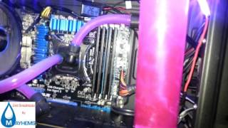 Watercooling  UV Pink Aurora  Mayhems Silver Booster [upl. by Altheta]