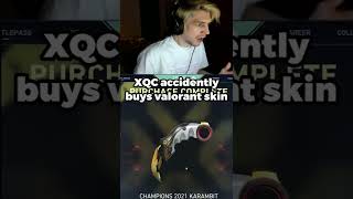 Xqc Accidently buys VALORANT skin shorts [upl. by Yseulta996]