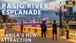 Manilas Newest Attraction PASIG RIVER ESPLANADE 4K Walking Tour Philippines  January 2024 [upl. by Aleiram]