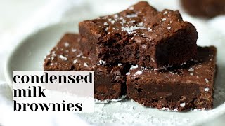 Extra Fudgy Easy CONDENSED MILK BROWNIES Eggless RECIPE AT CHENEETODAYCOM [upl. by Nirek]