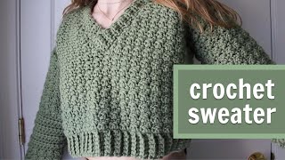 Simple Crochet Sweater Tutorial [upl. by Cornelia]