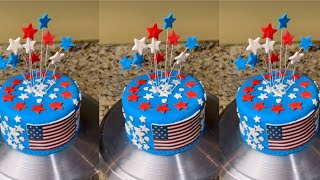 American flag cake for the 4th of July National Day [upl. by Nauqyaj]