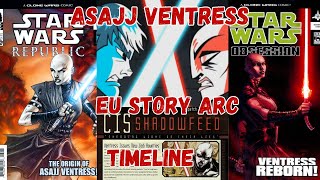 Asajj Ventress Full Expanded Universe EU Story Arc Timeline Revised [upl. by Ynnaffit943]