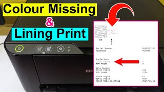 Epson L3110 L3210 L3150 L3250 Colour Problem  Fix Black ink Lining Print [upl. by Denis]