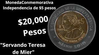 1119 MONEDA DE 5 PESOS CONMEMORATIVA quotSERVANDO TERESA DE MIERquot [upl. by Johm939]