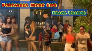 Brazil Fortaleza Nightlife Walking [upl. by Adnovad519]