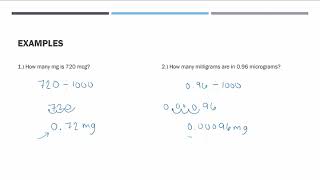 Metric Conversions Converting micrograms mcg to milligrams mg mcg to mg [upl. by Adin]