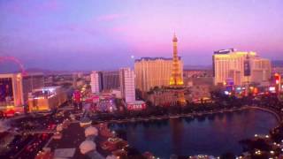 Las Vegas Sunset and Moonrise Time lapse Bellagio [upl. by Yaner]