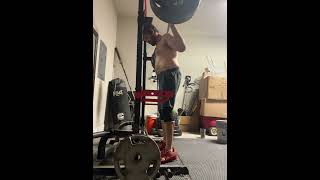 Hip rehab work from recent hip strain 315 x1 close deadlift stance squat 10th single [upl. by Aeneg]