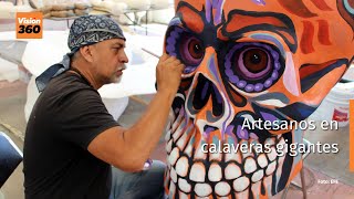 Artesanos en calaveras gigantes Video EFE [upl. by Busch]