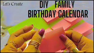 Family Birthday Calendar DIY  kids School Work [upl. by Abla]