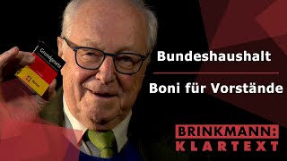 Bundeshaushalt  Boni für Vorstände  Brinkmann Klartext [upl. by Mascia]