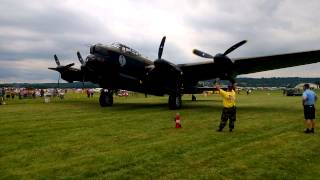 Avro Lancaster start up at Geneseo 2013 [upl. by Nidia]